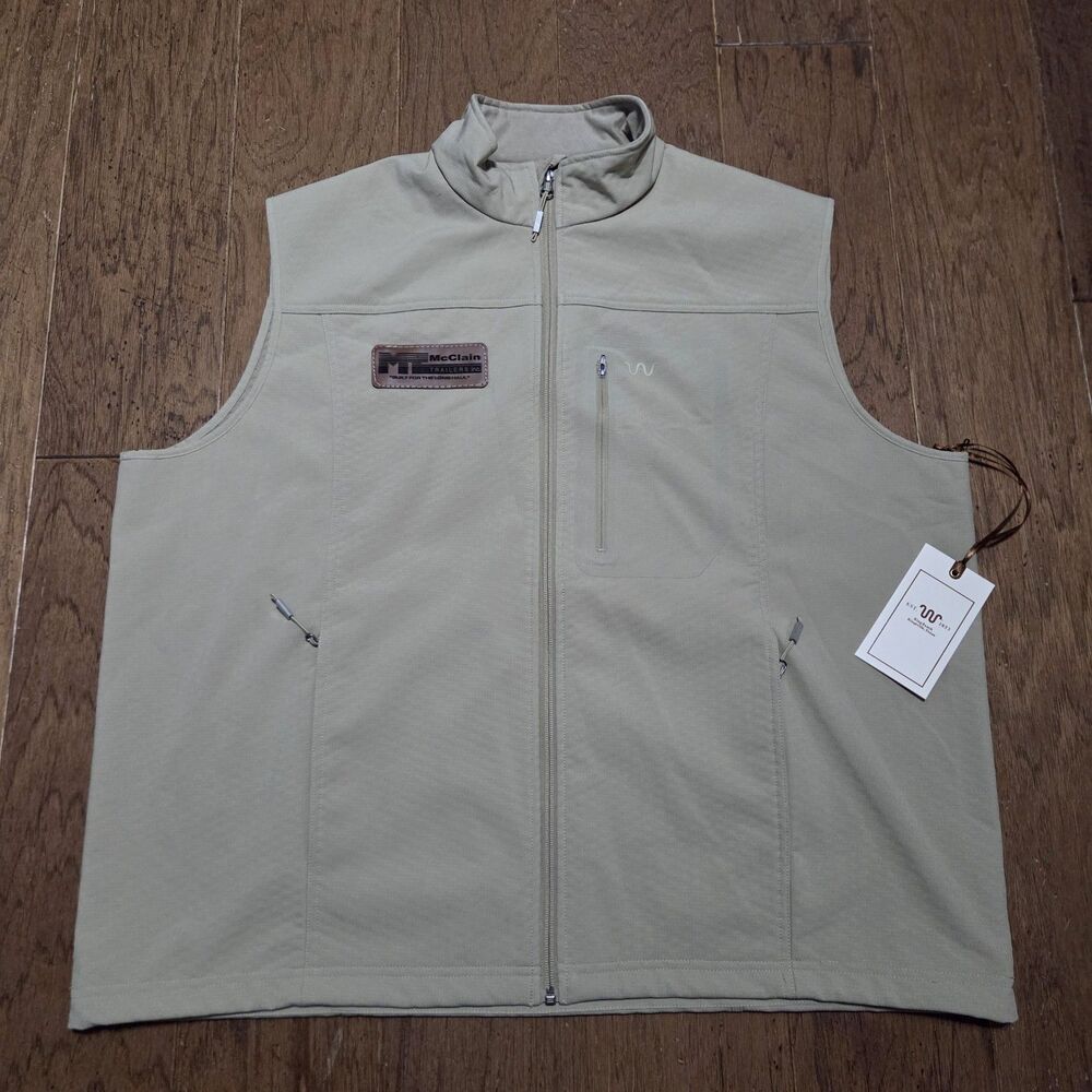 New King Ranch Field Tech Vest Mens 2XL Tan Fleece Lined Ripstop $110